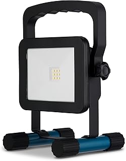 REV LED Arbeitslampe - 5W, 700lm, IP54 (innen & außen) - Arbeitsleuchte mit Akku (2h Laufzeit), schwarz