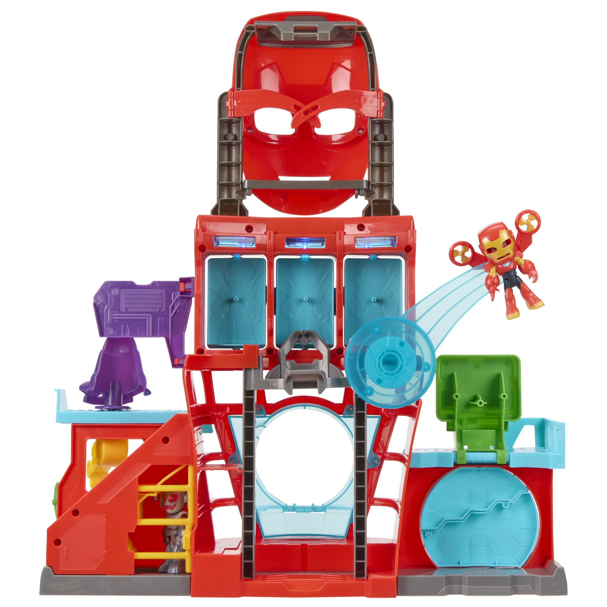 Hasbro Marvel Iron Man e i Suoi Fantastici Amici, playset elettronico Iron Quarters per Bambini e Bambine
