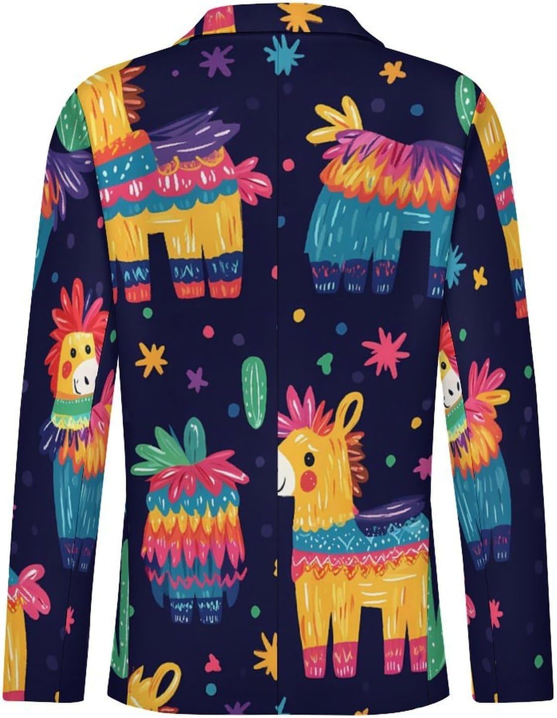 Piñata Mexican Colorful Dots Suits Blazer for Men Casual Buttons Lapel Jacket Sport Coat
