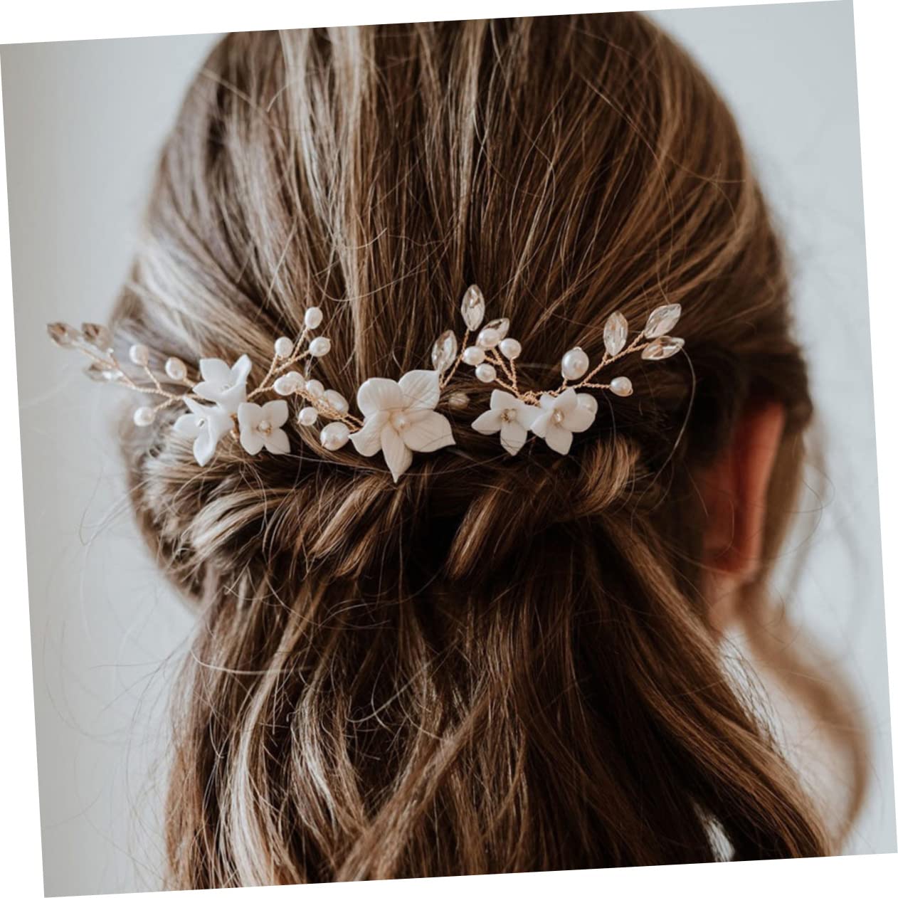DOITOOL 12stücke Hochzeit Haarnadeln Mit Perlen Und Blumen Für Bräute U-förmige Haaraccessoires Für Hochzeiten Und Besondere Anlässe Eleganter Haarschmuck Für Brautjungfern Und