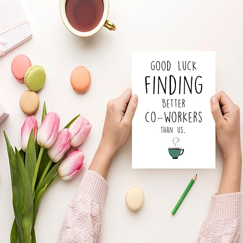 Miniatura 5 de MOCO PAPER Divertida tarjeta de despedida de compañero de trabajo, linda tarjeta de despedida para colegas compañeros de trabajo, nuevo trabajo,