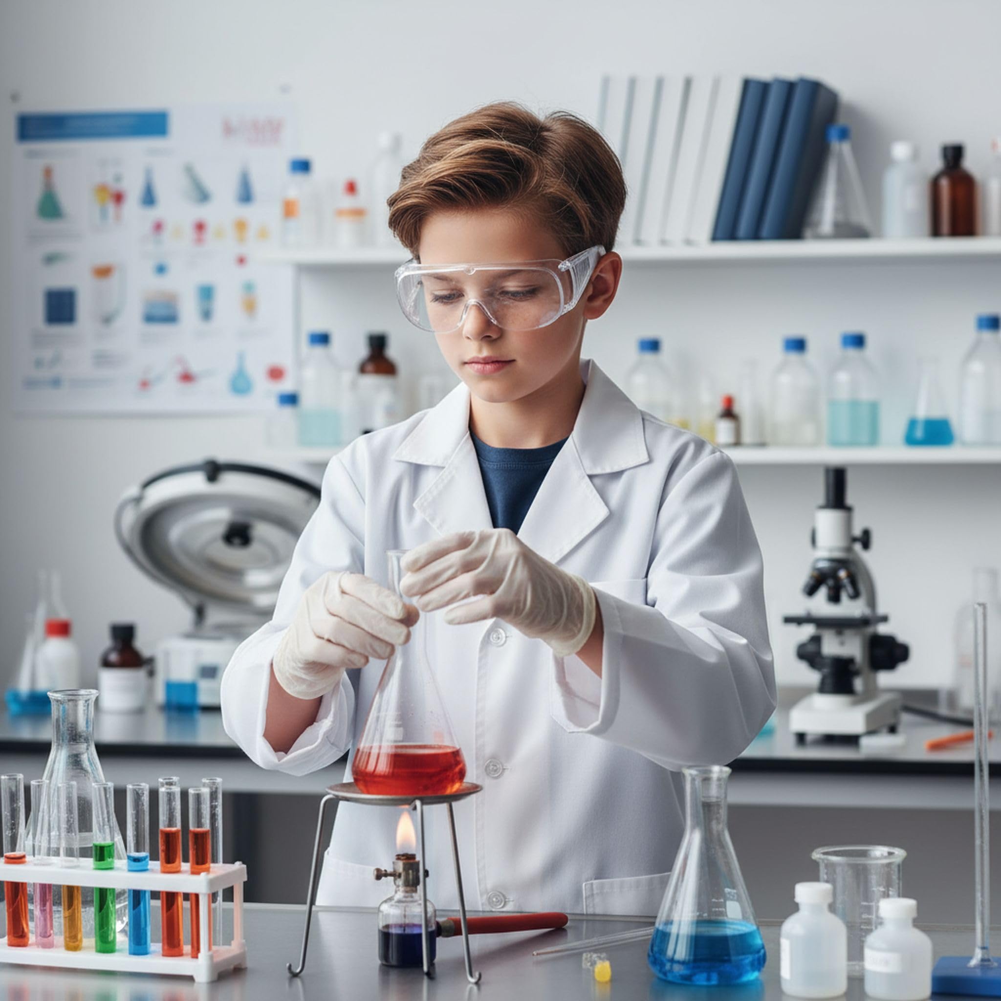 occhiali da scienza per bambini occhiali di sicurezza resistenti ai graffi resistenti agli urti leggeri occhiali da laboratorio per bambini