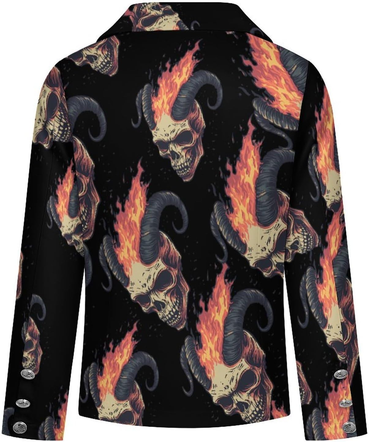 Skull Goat Women's Blazer Long Sleeve Suits Business Casual Blazers Jackets Lapel Open Front Suit