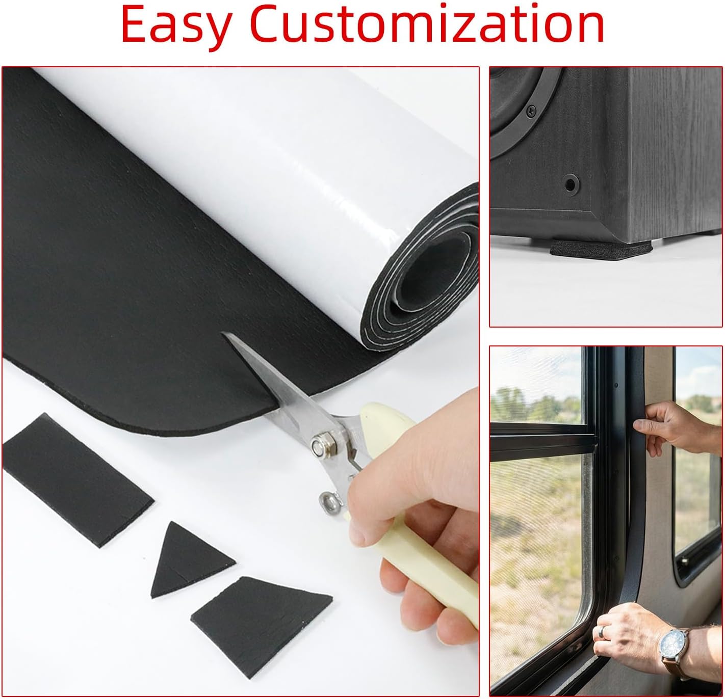 WELSTIK Black Neoprene Foam Sheet, 12" x 1/8" x 5ft, High Density Self-Adhesive Rubber Padding with White Backing, Weather Stripping, Soundproofing Mat, and Gasket Sealer for Home, Auto & DIY Projects