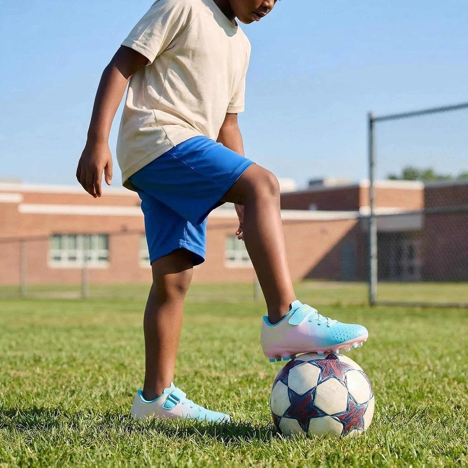 MAIZUN Soccer Cleats Kids Boys Girls Outdoor Athletic Football Shoes