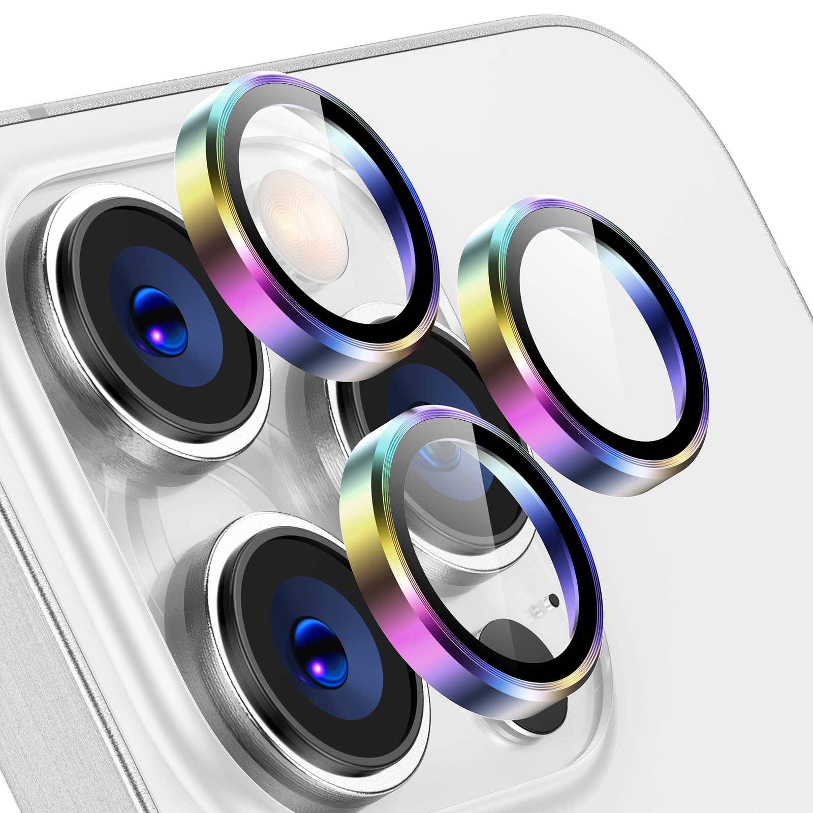 Tensea Camera Lens Protector Compatible for iPhone 16 Pro Max/16 Pro/14 Pro Max/14 Pro, Metal Aluminum Alloy Tempered Glass Cover Camera Screen