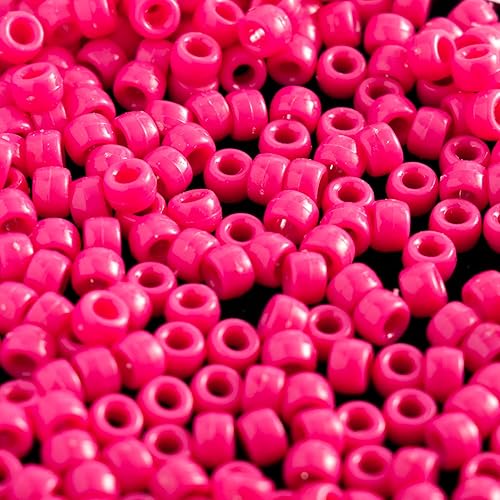 Miniatura 5 de 1000 cuentas acrílicas de color rosa poni de 0.23 x 0.315 pulgadas a granel para manualidades, pulseras, collares, joyería, aretes, trenzar el