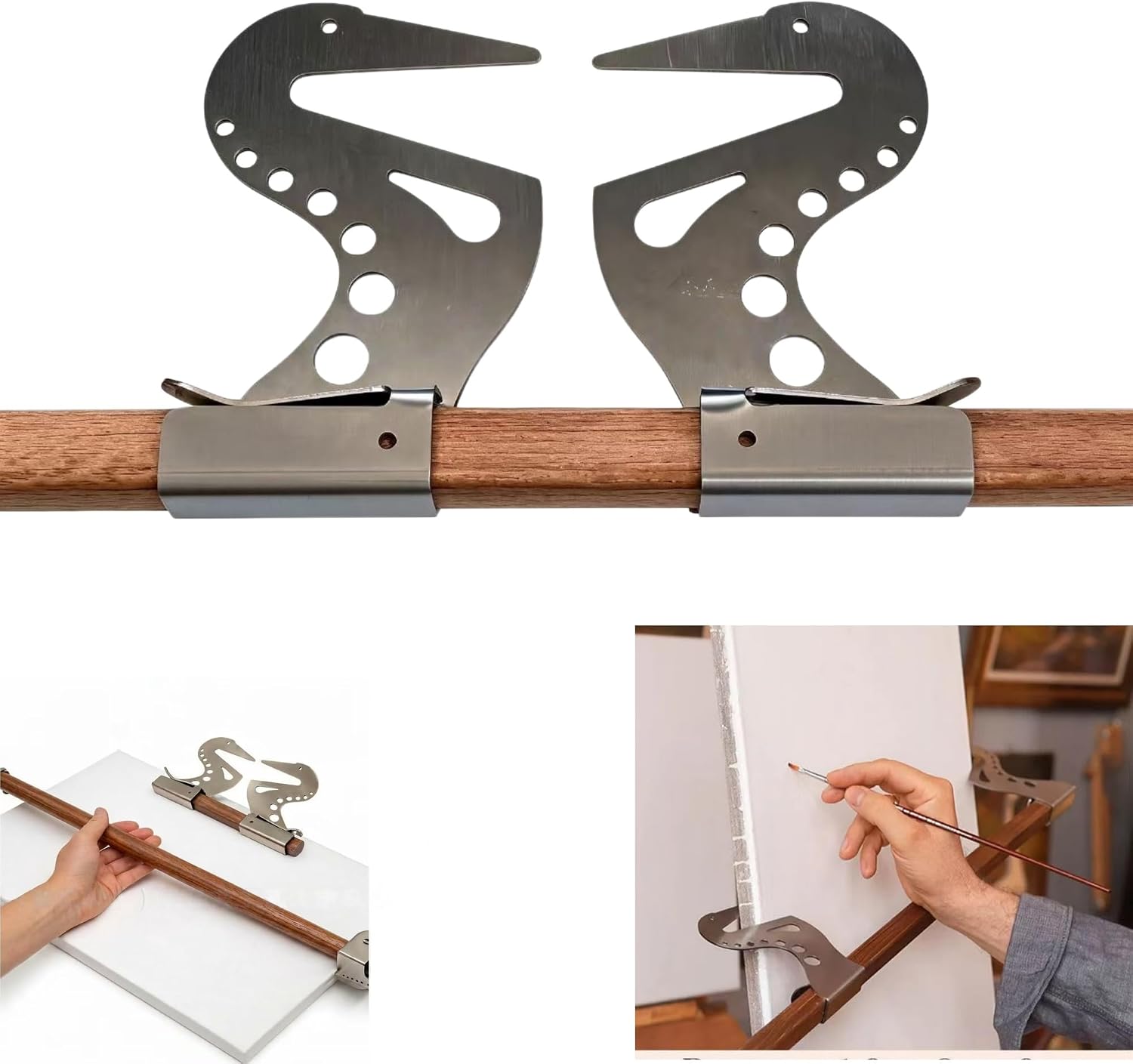 Artist Bridge Hand Rest Adjustable Easel Artist Precision Hand Stabilizer Professional Modeling Toolsincluding Wooden Bars, Rest Support Rail Leaning Drawing Detail Work Bridge Bar