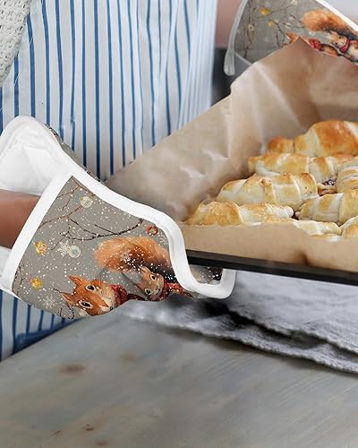 Miniatura 6 de Xmas 3Pcs Pot Holders for Kitchen,Non Slip & Heat Insulation Terry Cloth Potholder Set with Pocket,Thick Hot Pad Oven Mitts Trivet Coaster for