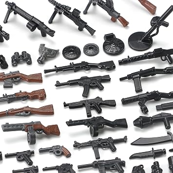 WW2 Weapons Accessories Pack Military Toy Building Set for Soldier Figures Bricks Model Army Tactical Outfits Gear Piece Kit