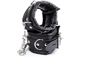 Seductively Adjustable Plush PU Leather Bondage Handcuffs for Unleashing Unbridled Passion