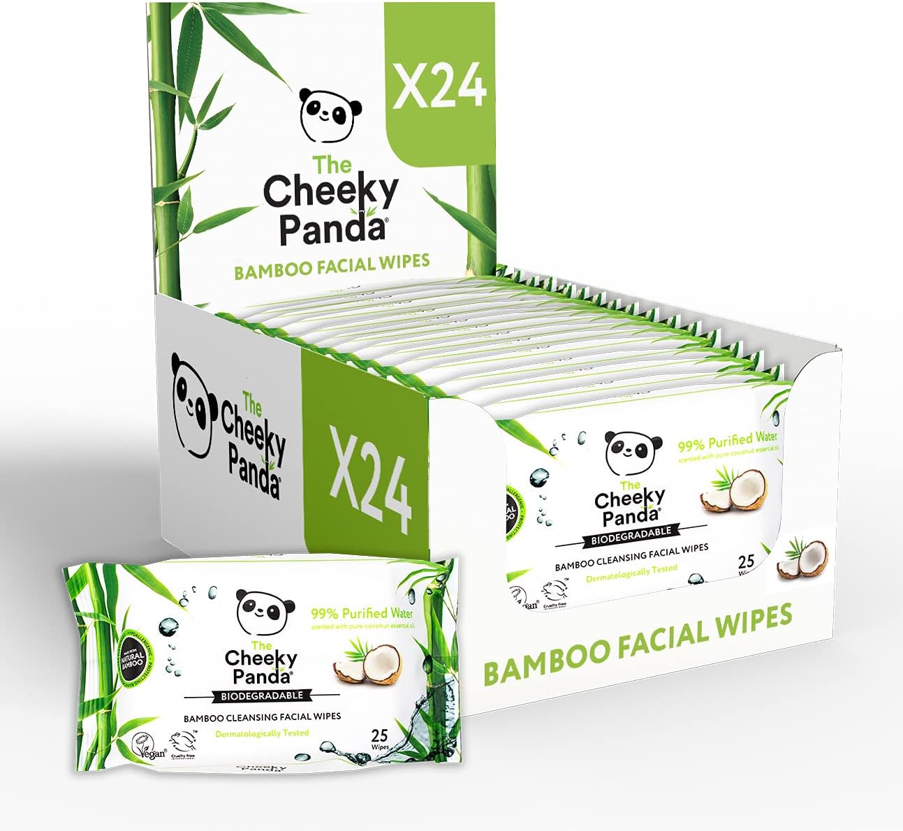 The Cheeky Panda Bamboo Facial Make Up Remover Wipes Sustainable Face