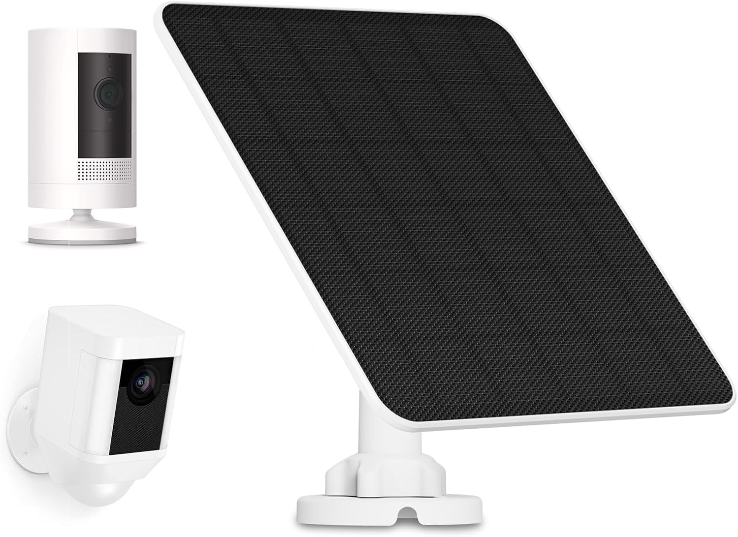 Solar Panel for Ring Camera, 5W Solar Charger for Ring Stick Up Cam, Spotlight Cam Plus/Pro, Wyze Battery Cam Pro, Includes Barrel Plug and USB-C Adapter, IP65 Waterproof