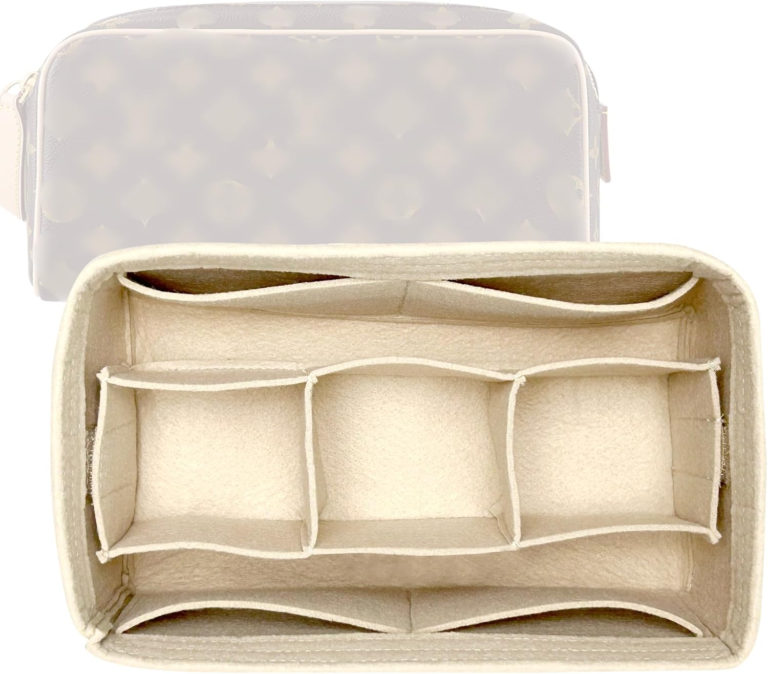 Organizer for Dopp Kit Toilet Pouch, Felt Toiletry Bag Insert (Blossom)