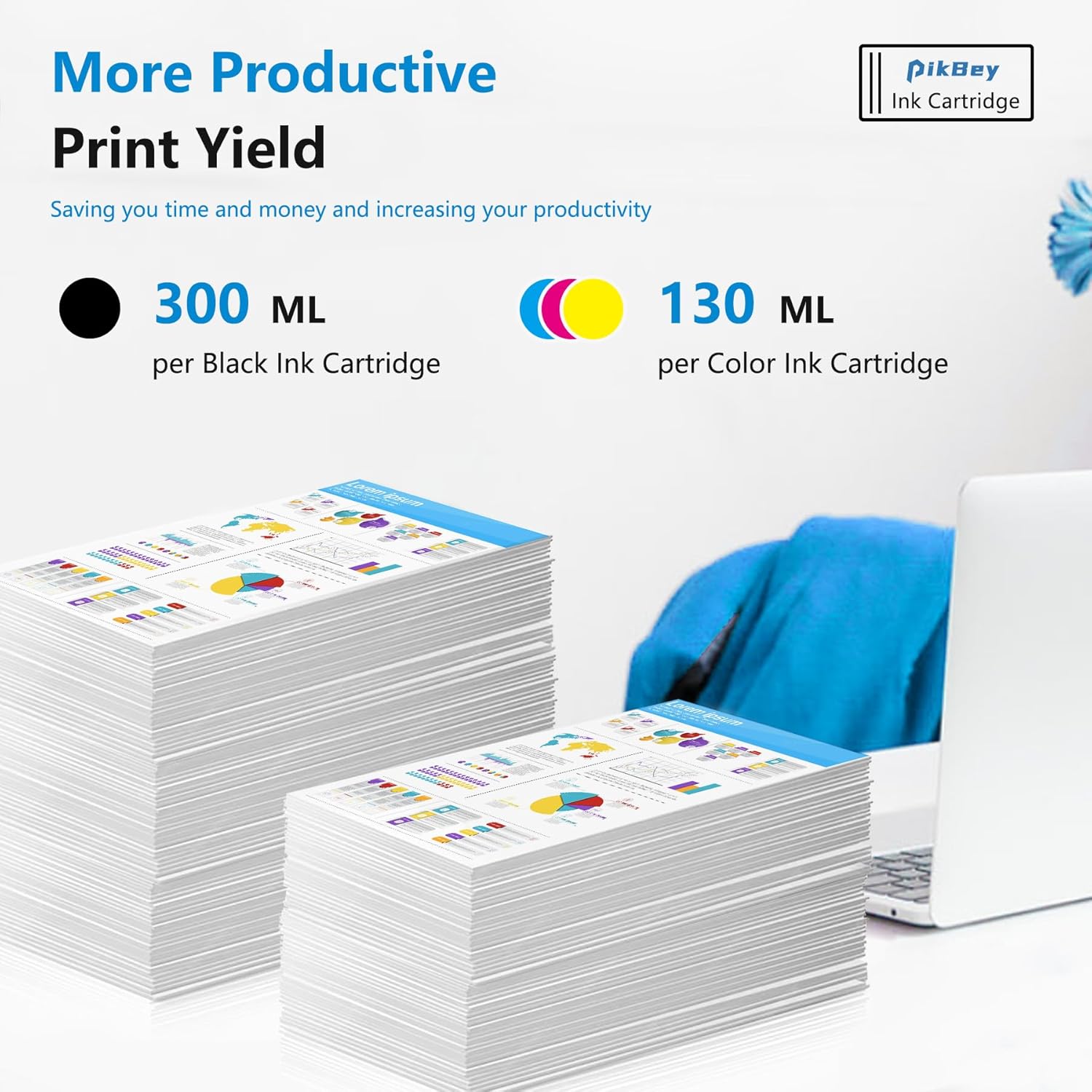 728 Ink Cartridges 4-Pack (300-ml Matte Black / 130-ml Cyan/Magenta/Yellow) Compatible 728 Ink Cartridge Replacement for HP DesignJet T830 MFP & T730 Large Format Plotter Printer