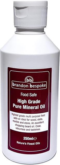 Brandon Bespoke Pure Mineral Oil Food Safe 250ml | Chopping Board Oil | Ideal for Wood, Slate and Stone