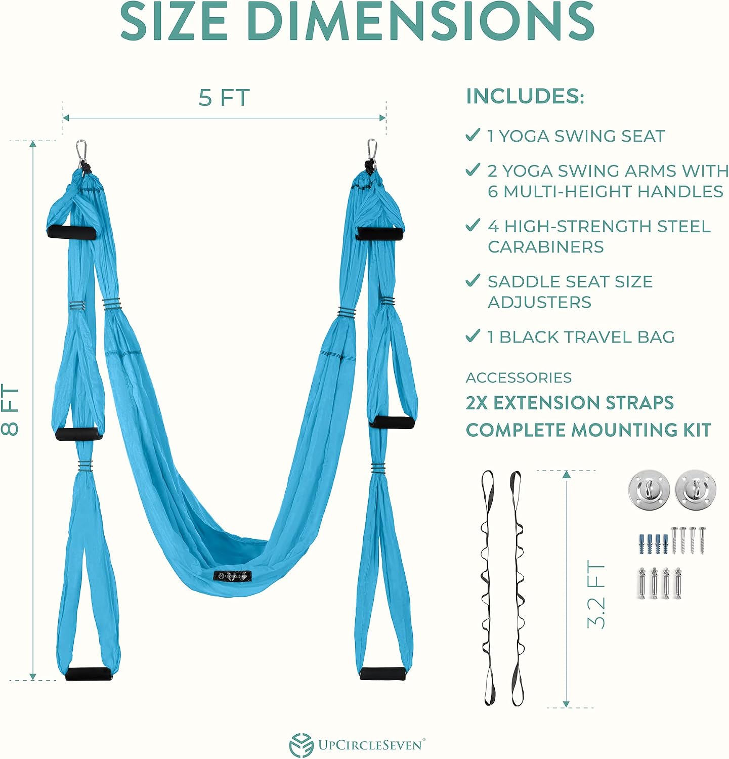 UpCircleSeven Aerial Yoga Swing Set Ceiling Mount Accessories