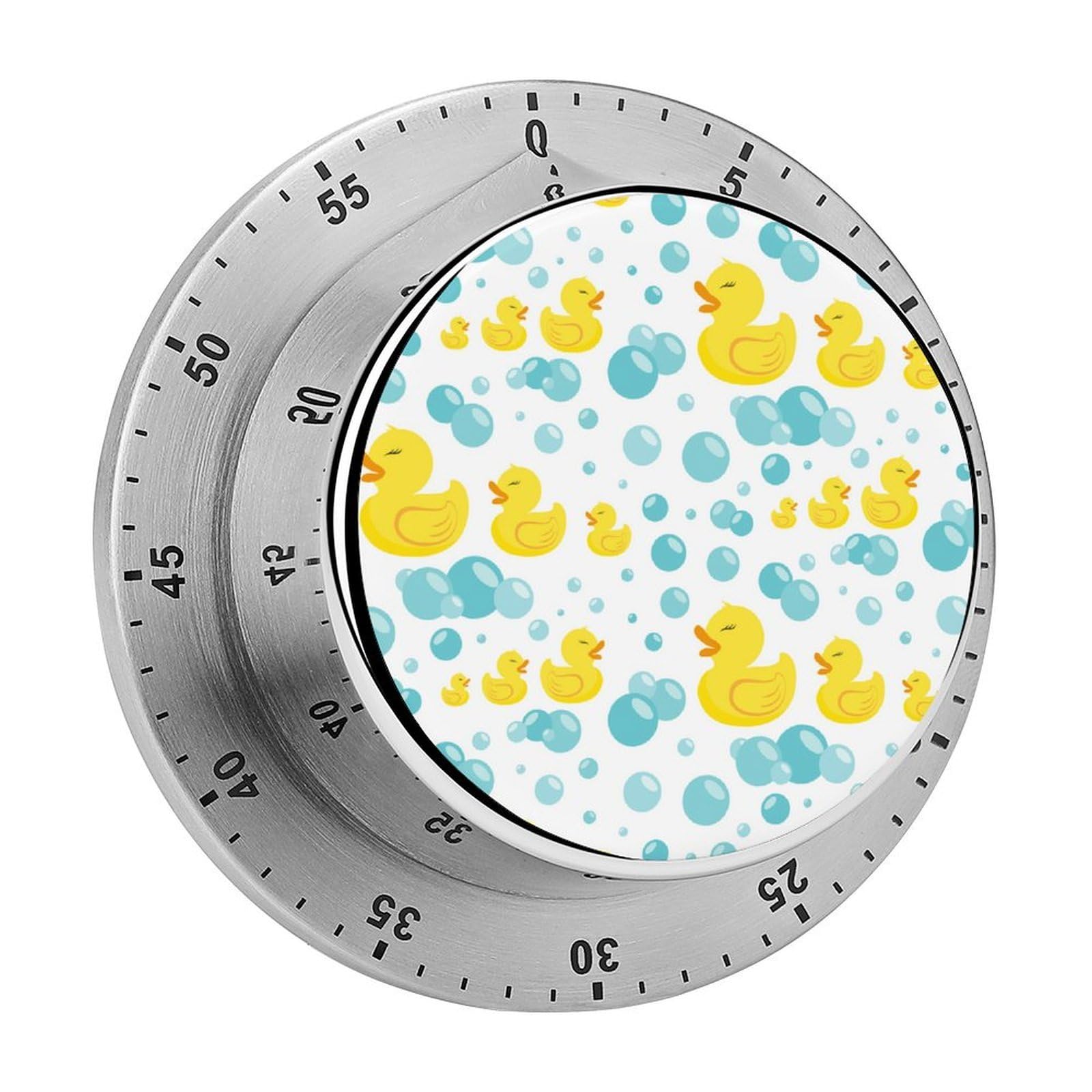 Rubber Ducks in Bubbles Pattern Circular Rotating Timer, Suitable for Kitchen and Bedroom
