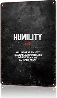 Vintage Metal Sign Plaque humility definition Poster Funny Tin Signs For Man Cave Basement Pub Farmhouse Diner Cafe Outdoor Wall Decor 8×12 Inch