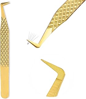 ALLOVE Lash Extension Tweezers for Eyelash Extensions Diamond Grip Fiber Tip Tweezers for Lash Extensions High Precision Volume Lash Tweezers-Boot Tweezers
