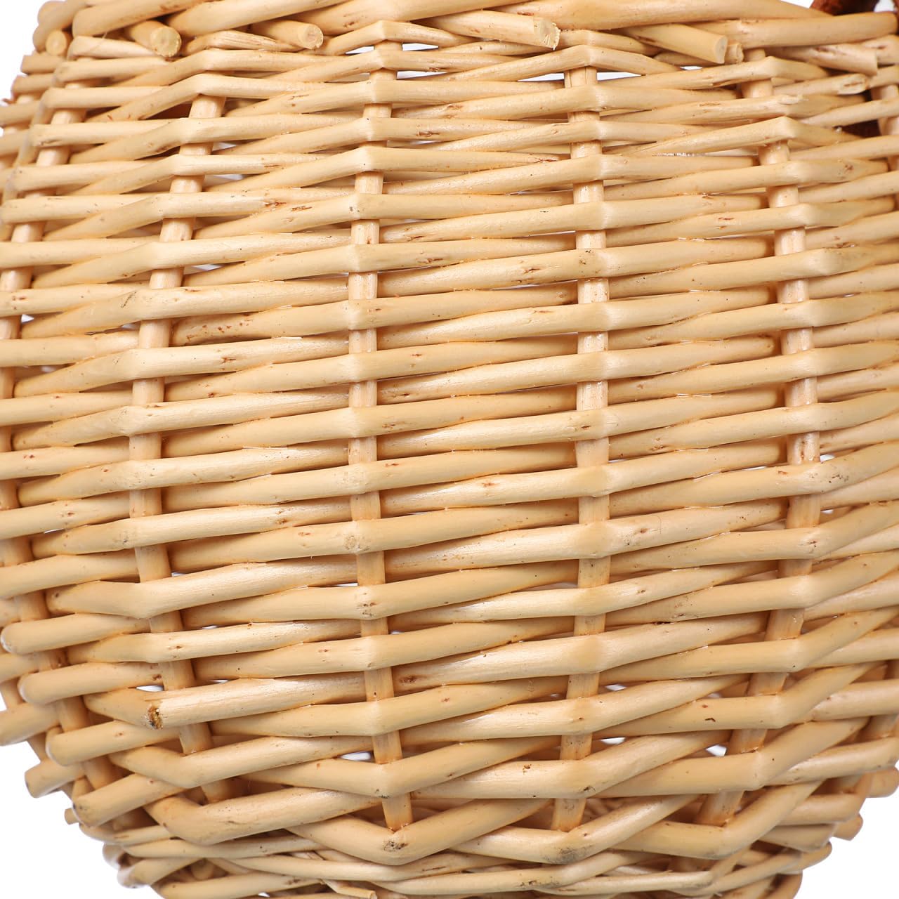 Small Wicker Flower Girl Basket, Rattan Style Wedding Basket with Handle | Light brown woven design with arched handle for petals, small gift, candy, table decor and rustic wedding displays