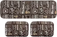 Tapete de Cozinha Jogo 3 Peças Antiderrapante Emborrachado Estampado com Toque Macio Super Resistente