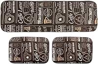 Tapete de Cozinha Jogo 3 Peças Antiderrapante Emborrachado Estampado com Toque Macio Super Resistente