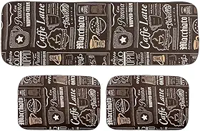 Tapete de Cozinha Jogo 3 Peças Antiderrapante Emborrachado Estampado com Toque Macio Super Resistente