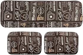 Tapete de Cozinha Jogo 3 Peças Antiderrapante Emborrachado Estampado com Toque Macio Super Resistente