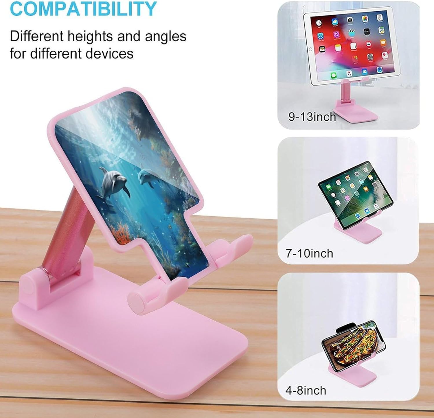 Blue Ocean Fish Folding Cell Phone Stand for Desk image 3