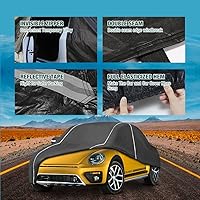 Vista 3 de Funda impermeable para automóvil compatible con Volkswagen New Beetle 1998-2024 para todo tipo de clima, 6 capas, cubierta completa para automóvil