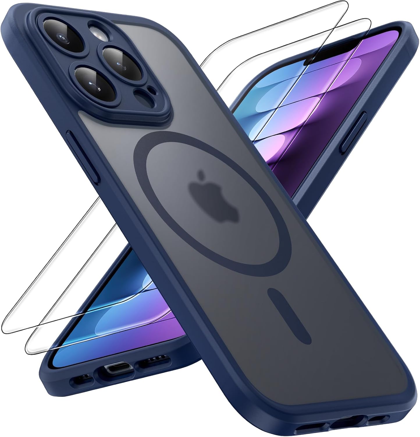 TOCOL Cover per iPhone 13 Pro 6,1 Pollic, Silicone Resistente, Fodera in Microfibra, Custodia per iPhone 13 Pro Protezione Antiurto Silicone, Viola Intenso