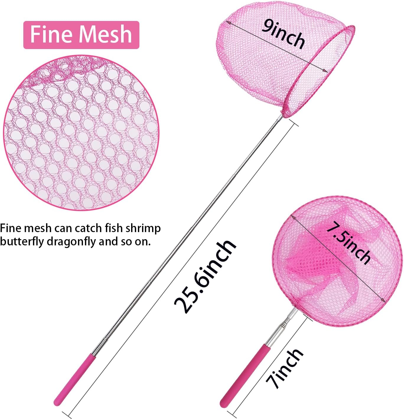 Outdoor Exploration Telescopic Bug-Catching Nets, Fishing Nets, Butterfly Nets for Children's Outdoor Exploration, Nature Exploration Toys (2 Pack)