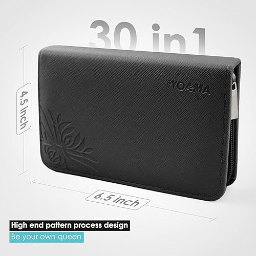Miniatura 6 de WOAMA - Juego profesional de manicura con 30 piezas de acero inoxidable de color plata en estuche negro