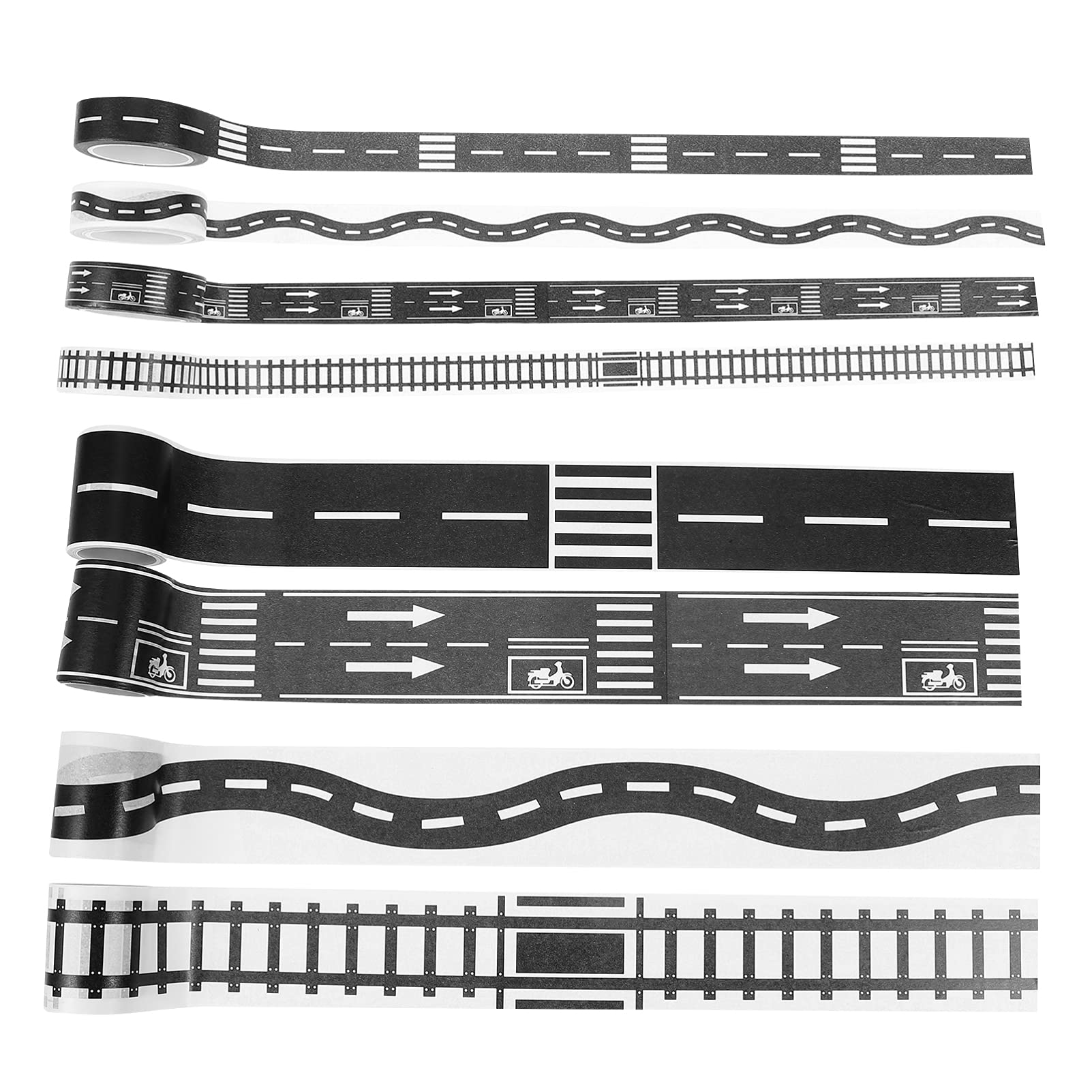 8 car Track washi Tape Rolls Black Tape Car Track Sticker Roll Tape Toy Car Track Toy Vehicle Playsets Tape for Race Toy car Road Tape Cars Railway Road Sticker
