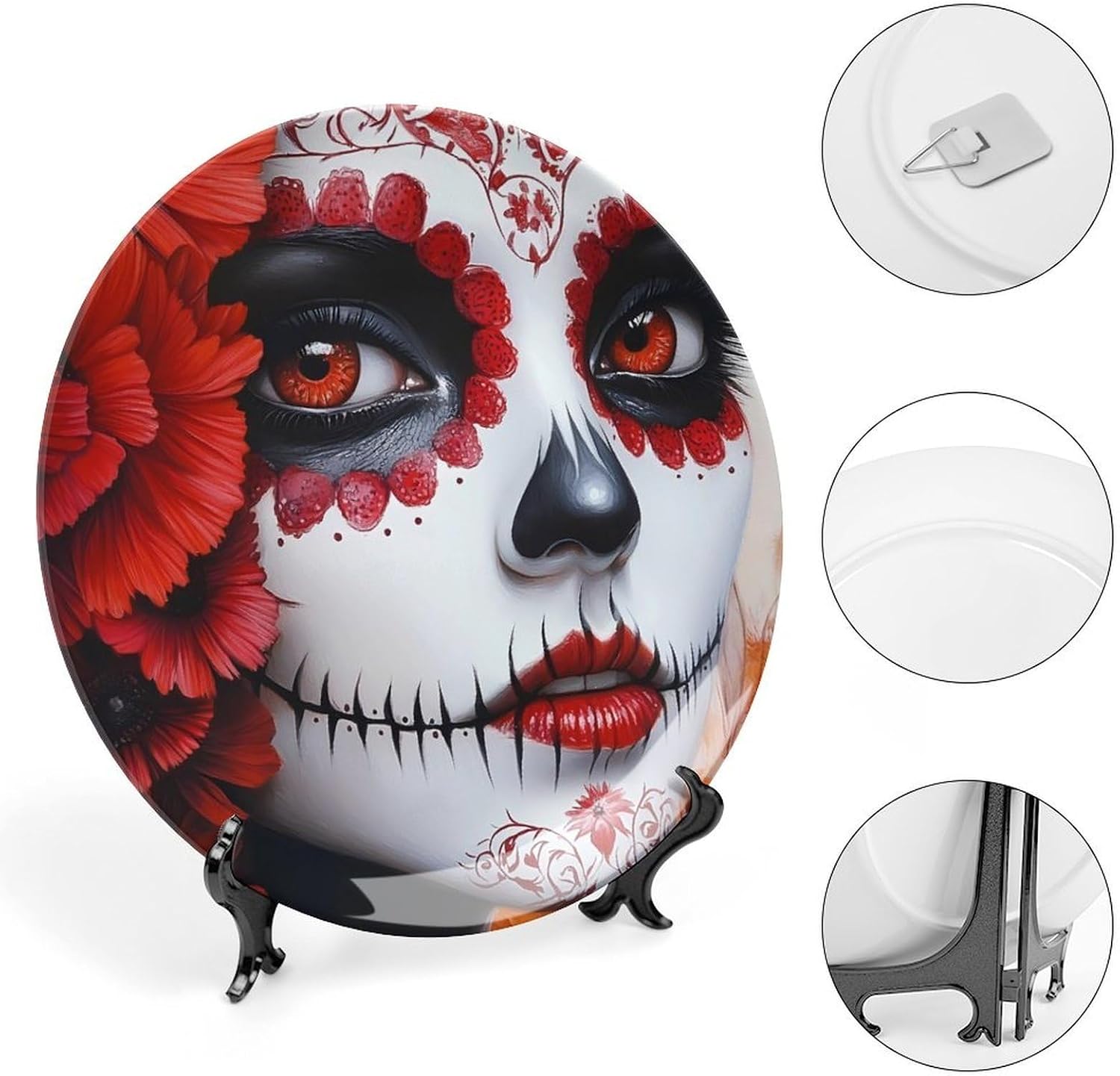 Day of The Dead Beauty Bone China Decorative Porcelain Plates Dinnerware Ornaments