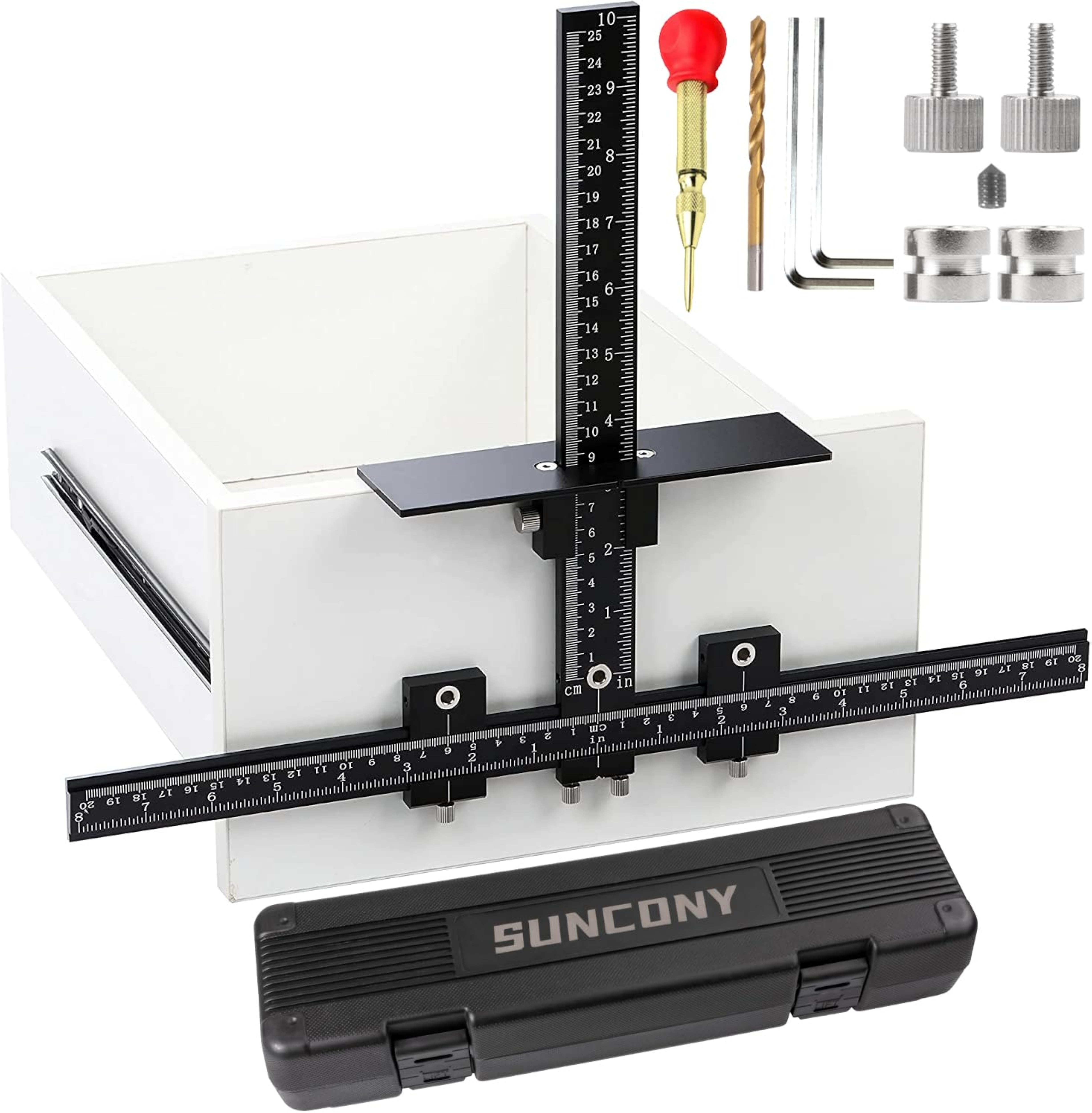 Adjustable Aluminum Cabinet Hardware Jig Tool