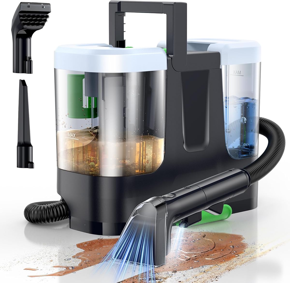 LABIGO Portable Carpet & Upholstery Cleaner, 18Kpa Carpet Cleaner Machine for Deep Stain Removal, Spot Cleaner for Pet Accidents, Area Rugs, Stairs, Car Seats & Couches, Includes Tools & Self-Cleaning