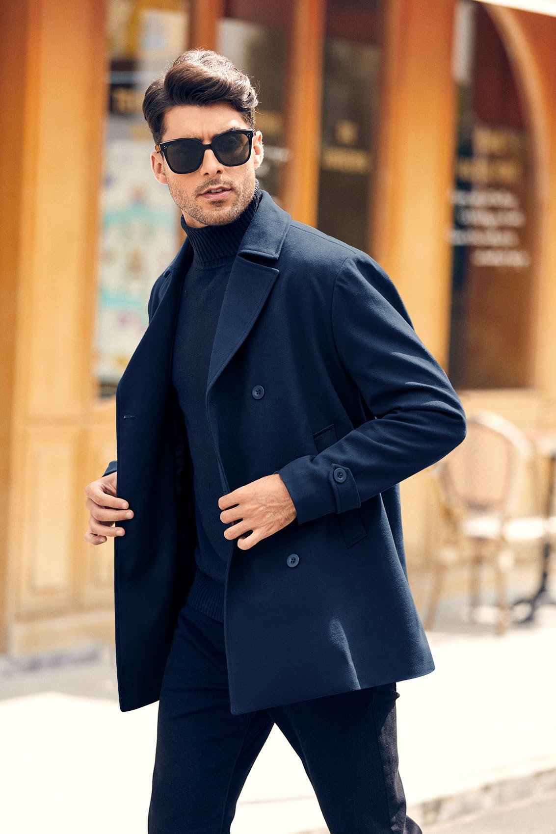 Runcati Uomo Classico Doppio Petto Cappotto Slim Fit Trench Casual Giacca Lunga Inverno Calda Business Capispalla