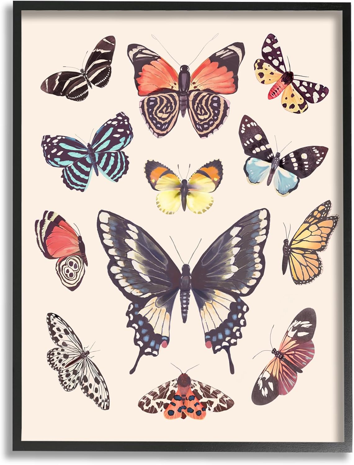 Stupell Industries Cottage Moths & Butterflies Framed Giclee Art by Diane Neukirch