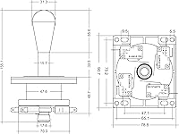 Vista 6 de American Style Arcade Competition 2Pin Joystick BLACK Switchable From 8 Ways Operation, Elliptical Black Handle, Precision 8-Way 187" (4.8mm)