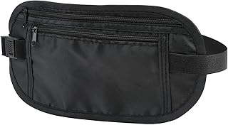 Money Belts for Travel Hidden, Hidden Wallet, Secure Money Belt for Travelling, Anti-Theft Passport Wallets, Outdoor Sport Exercise Travel Passport Cash Money Use (Black)