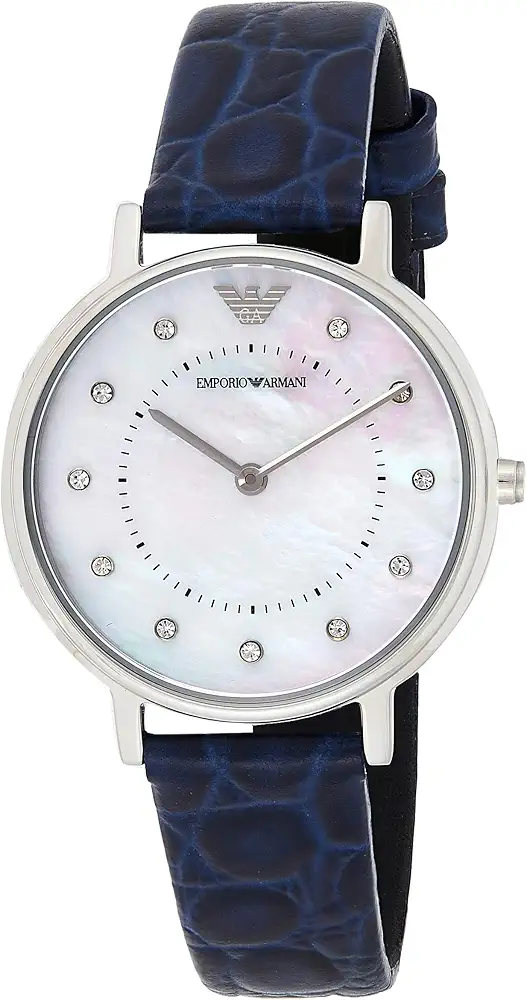 Emporio Armani Women's Kappa AR11095 Silver Leather Quartz Fashion Watch"