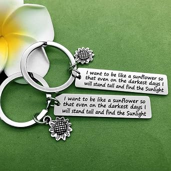 2pcs Inspirational Gift I Want to be Like a Sunflower So That Even on The Darkest Days I Will Stand Tall and Find The Sunlight Spiritual Gifts for Women