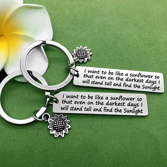 2pcs Inspirational Gift I Want to be Like a Sunflower So That Even on The Darkest Days I Will Stand Tall and Find The Sunlight Spiritual Gifts for Women