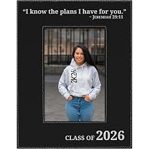 ThisWear Class of 2026 Grad I Know The Plans I Have for You Jeremiah 2911 Laser Engraved Leatherette 4x6 Photo Frame Black