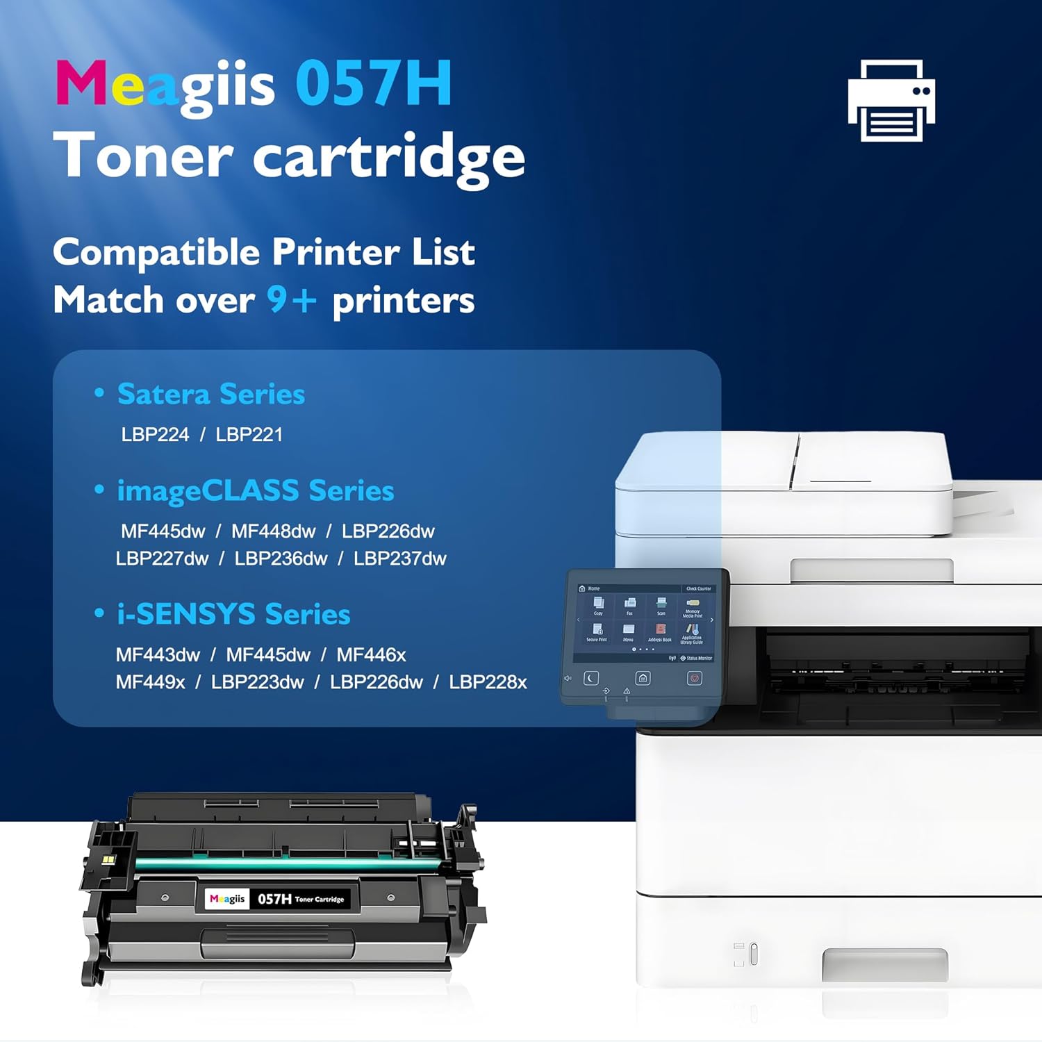 057h 057 high yield toner cartridge 2-pack replacement for canon 057h black high yield toner cartridge for imageclass mf445dw mf448dw lbp226dw lbp227dw lbp228dw lbp236dw mf449dw printer