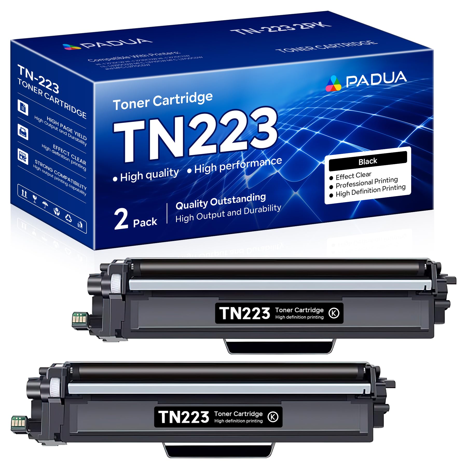 TN223 Black Toner Carteidge Compatible TN-223BK Toner Replacement for Brother TN223 TN-223 HL-L3230CDW HL-L3210CW HL-L3270CDW HL-L3290CDW MFC-L3710CW MFC-L3750CDW MFC-L3770CDW Printer (1Pack)