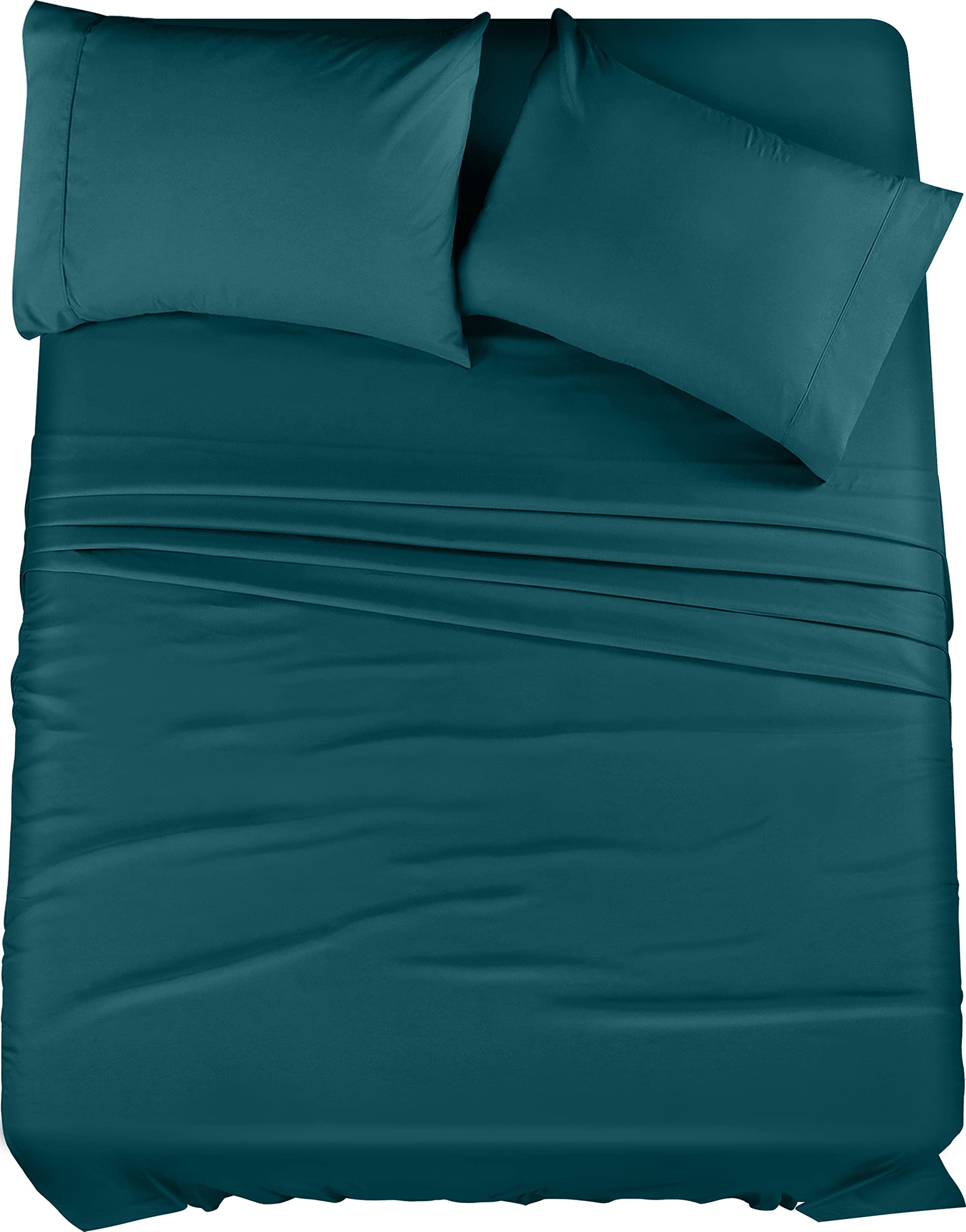 Utopia Bedding Full Sheet Set – 4 Piece Bed Sheets for Full Size Bed, Soft and Breathable Microfiber, Includes 1 Fitted Sheet, 1 Flat Sheet and 2 Pillowcases (Teal)