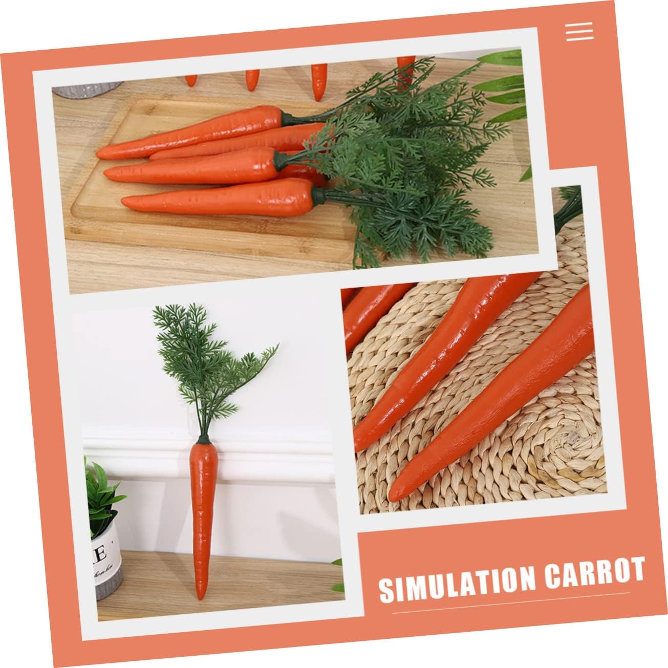 Zerodeko 8pcs Realistic Carrot Models Lifelike Artificial Vegetable Props for Home Decor and Teaching Bright Simulation Carrots for Boys and Girls Play and Photography